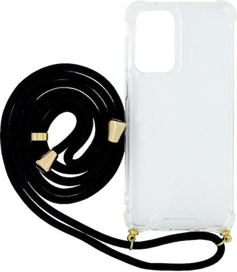 Ancus Crossbody Back Cover Σιλικόνης με Λουράκι Μαύρο (Galaxy A33 5G)