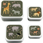 A Little Lovely Company Savanna Kids Lunch Plastic Box Green