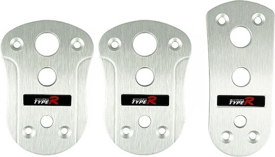 Auto Gs TR-2444 Σετ Πεταλιέρες Αυτοκινήτου Universal Αλουμινίου Ασημί 3τμχ