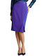 Forel High Waist Midi Skirt in Purple color