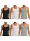 -60 Herren Unterhemden White/Black/blue 6Packung