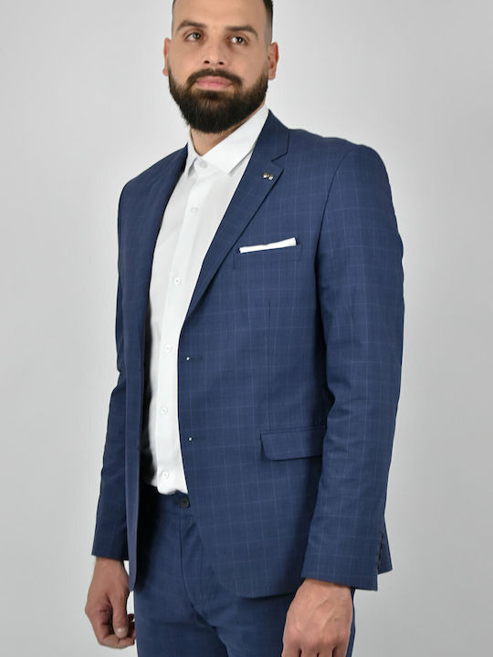 Men's Summer Suit Jacket Slim Fit Blue