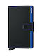 Secrid Miniwallet Matte Δερμάτινο Ανδρικό Πορτοφόλι Καρτών με RFID και Μηχανισμό Slide Μαύρο/Μπλε