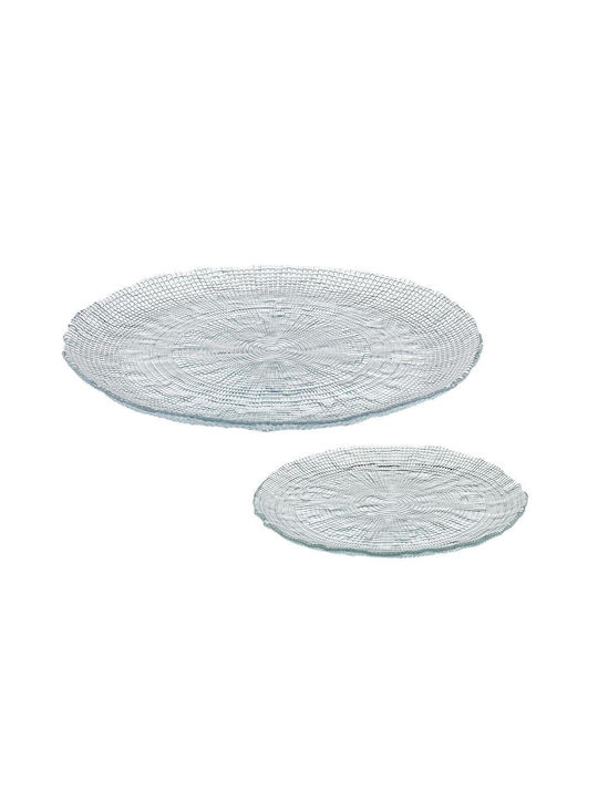 Cryspo Trio Kanvas Clear Transparent Glass Dinnerware Set 7pcs