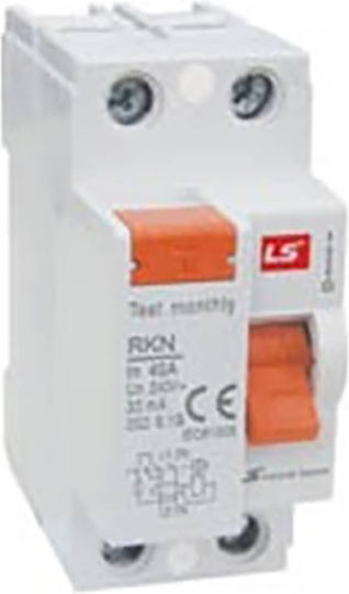 LS RKN Relay Ρελέ Ράγας Διαρροής 40A Διπολικό