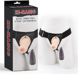 Chisa Novelties Harness με Dildo 19cm και Δόνηση στο χρώμα του δέρματος