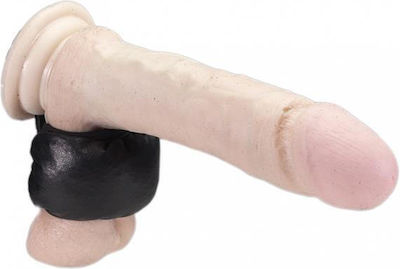 Rimba Leather Ballstretcher Cock Ring Testicul Piele Black