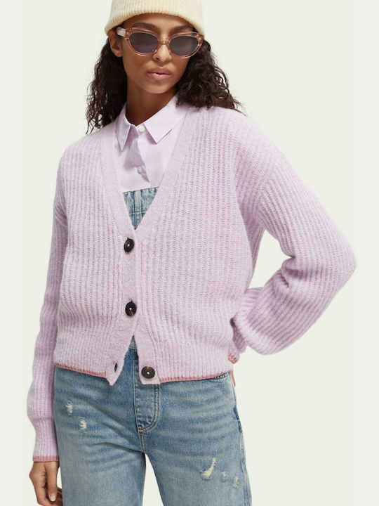 Scotch & Soda Women's Knitted Cardigan with Buttons Orchid