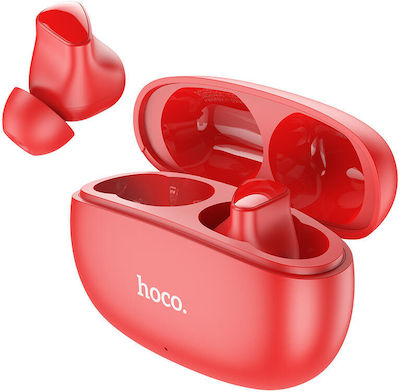 Hoco EW17 Amusement In-ear Bluetooth Handsfree Ακουστικά με Θήκη Φόρτισης Κόκκινα