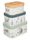 Atmosphera Lesni Przyjaciele Paper Storage Box with Lid Multicolour 3 Pieces