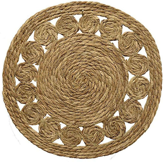 Atmosphera Dantelle Placemats Round Wicker Brown 42cm