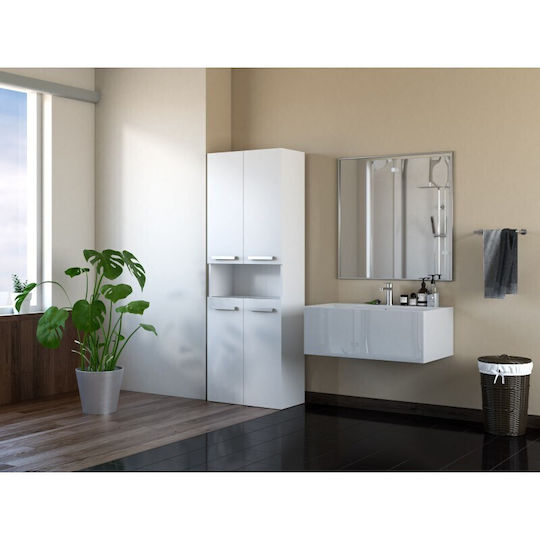 Topeshop Nel 1K DK Στήλη Μπάνιου Δαπέδου 60x30x174cm Λευκή