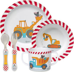 Sigikid Feeding Set Φαγάνα made of Melamine White 5pcs for 3+ months