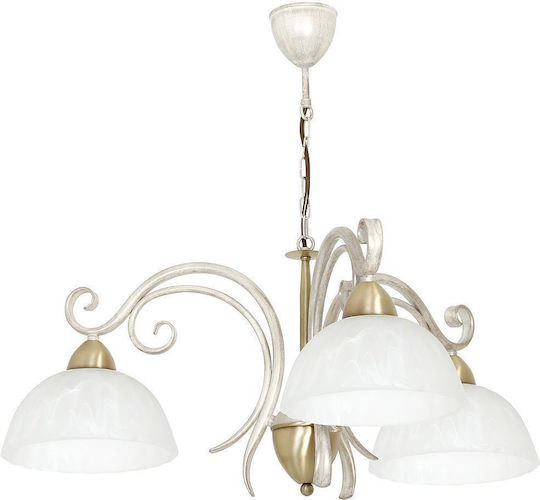 Luminex Aurora White Ceiling Light White Bell with E27 Socket