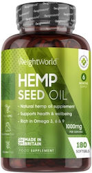 WeightWorld Hemp Seed Oil 1000mg 180 μαλακές κάψουλες