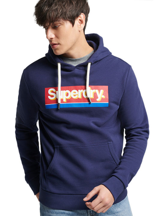 Superdry Men's Sweatshirt with Hood and Pockets Atlantic Navy