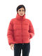 Biston Kurz Damen Puffer Jacke für Winter Coral