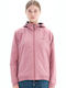 Women's Short Lifestyle Softshell Jacket Waterproof and Windproof for Winter with Hood Dusty Rose