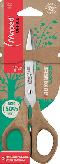 Maped Advanced Wood Scissors 17cm with Metallic Blade Brown 1pcs
