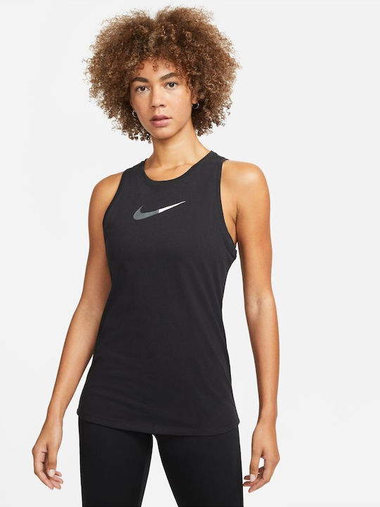 Nike One Γυναικεία Μπλούζα Αμάνικη Μαύρη