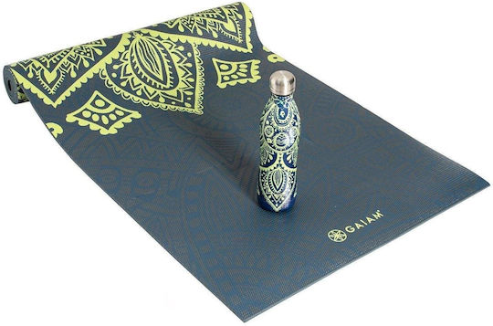 Gaiam Sets Cool Exercise Mat Yoga Grey & 500ml Bottle (173x61x0.4cm)