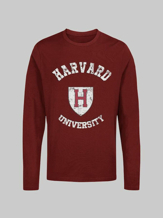 Tricou cu mânecă lungă Harvard (replică) - BURGUNDY