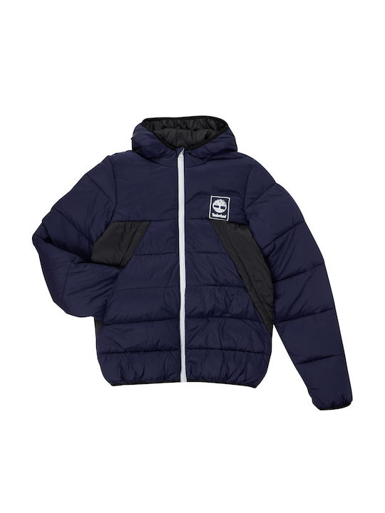 Kinder Freizeitjacke Kurz mit Kapuze Marineblau