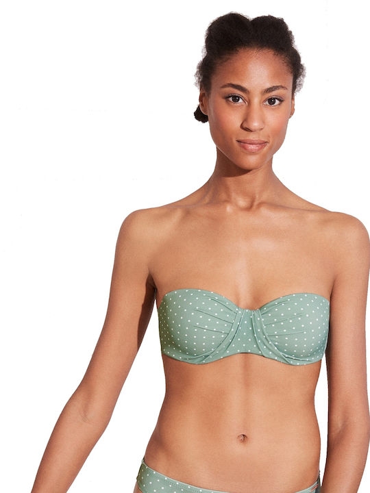 Strapless Bikini Top C Cup Πράσινο