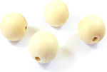 Large Round Wooden Bead 30mm Natural