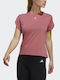 Adidas Aeroready Made For Training Women's Athletic T-shirt Fast Drying Pink