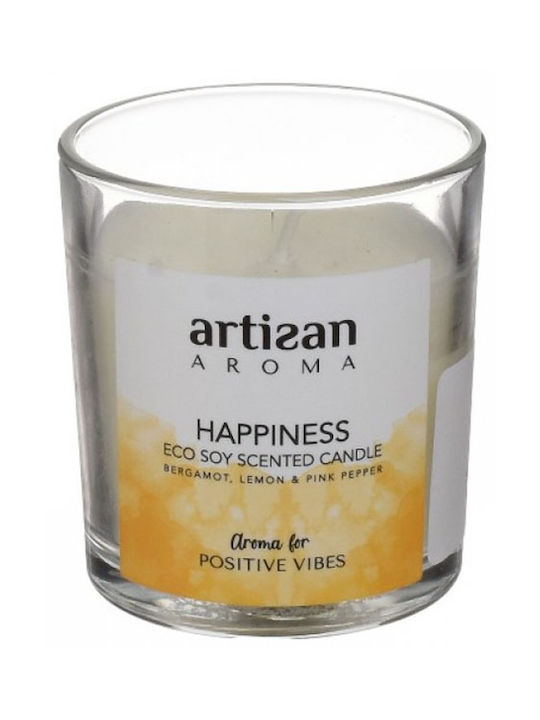 Click Scented Soy Candle Jar with Scent Happiness White 7.5x8cm 1pcs