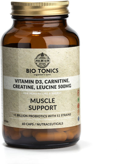 Bio Tonics Vitamin D3 + Leucine + Carnitine + Creatine 500mg Ειδικό Συμπλήρωμα Διατροφής 60 φυτικές κάψουλες