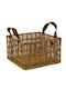 Atmosphera Decorative Basket Wicker with Handles Brown 25x25x15cm