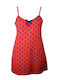 KEI Nightdress short cotton polka dot Red