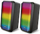 Element SP-80BT Компютърни тонколони 2.0 с RGB осветление и Bluetooth Мощност 5W в Черен цвят