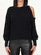 Only Damen Langarm Pullover Baumwolle Schwarz