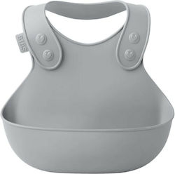 Bibs Overall Waterproof Bib Silicone with Button & Pocket Gray