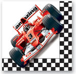 Party Napkins Race Car White 12x12cm. 6pcs