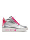 B Plata Kinder Sneakers Hoch Silber