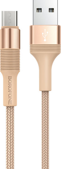 Borofone BX21 Плетена USB 2.0 до микро USB кабел Златист 1м 1бр