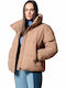 Kurz Damen Puffer Jacke für Winter Beige