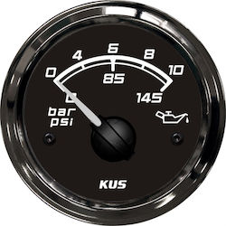 Oil Pressure Gauge 0-10 Bar Inox Black