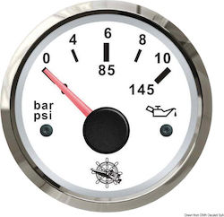 Oil Pressure Instrument 0-10 Bar Inox White