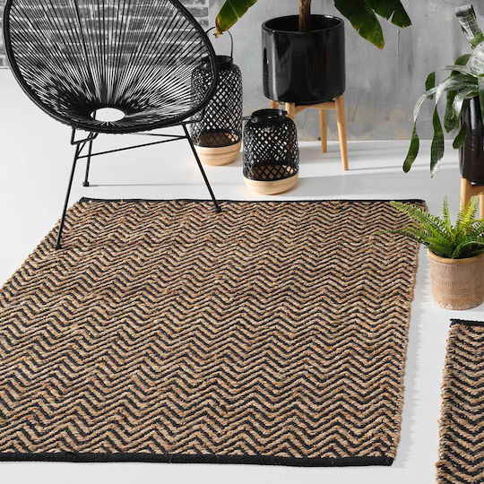 Douceur d'Intérieur Zigzag Χαλί Ορθογώνιο από Γιούτα Καφέ 120x170cm
