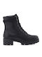 Leder Stiefeletten Damen Schwarz
