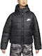 Sportswear Women's for Hiking Short Puffer Jacket for Winter with Hood Black