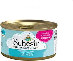 Schesir KItten Care 3-12 Υγρή Τροφή για Ανήλικες Γάτες σε Κονσέρβα με Τόνο 85gr