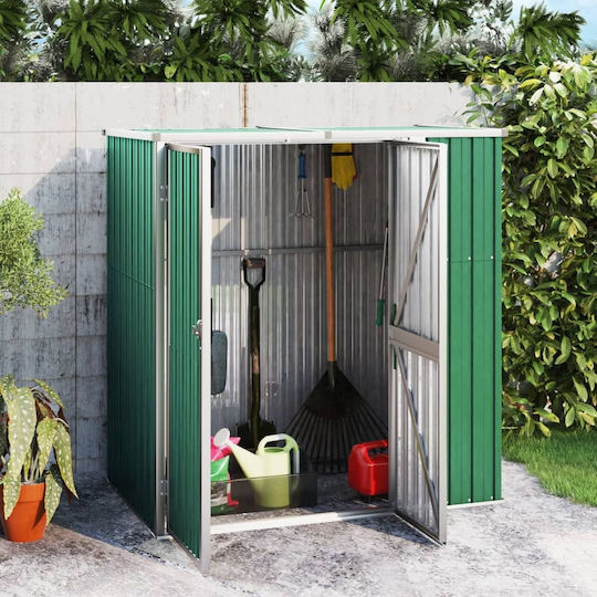 Metallic Garden Shed Galvanized Green M1.61xW0.89xH1.61m