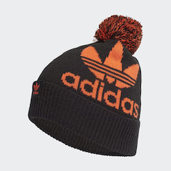 adidas Adicolor Archive Bobble Pom Pom Beanie Ανδρικός Σκούφος Πλεκτός Black / Semi Impact Orange