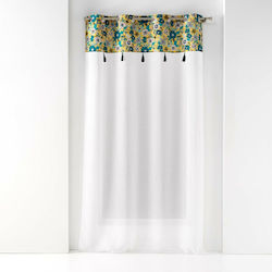 Douceur d'Intérieur Grommet Curtain Top Imprime White 140x240cm